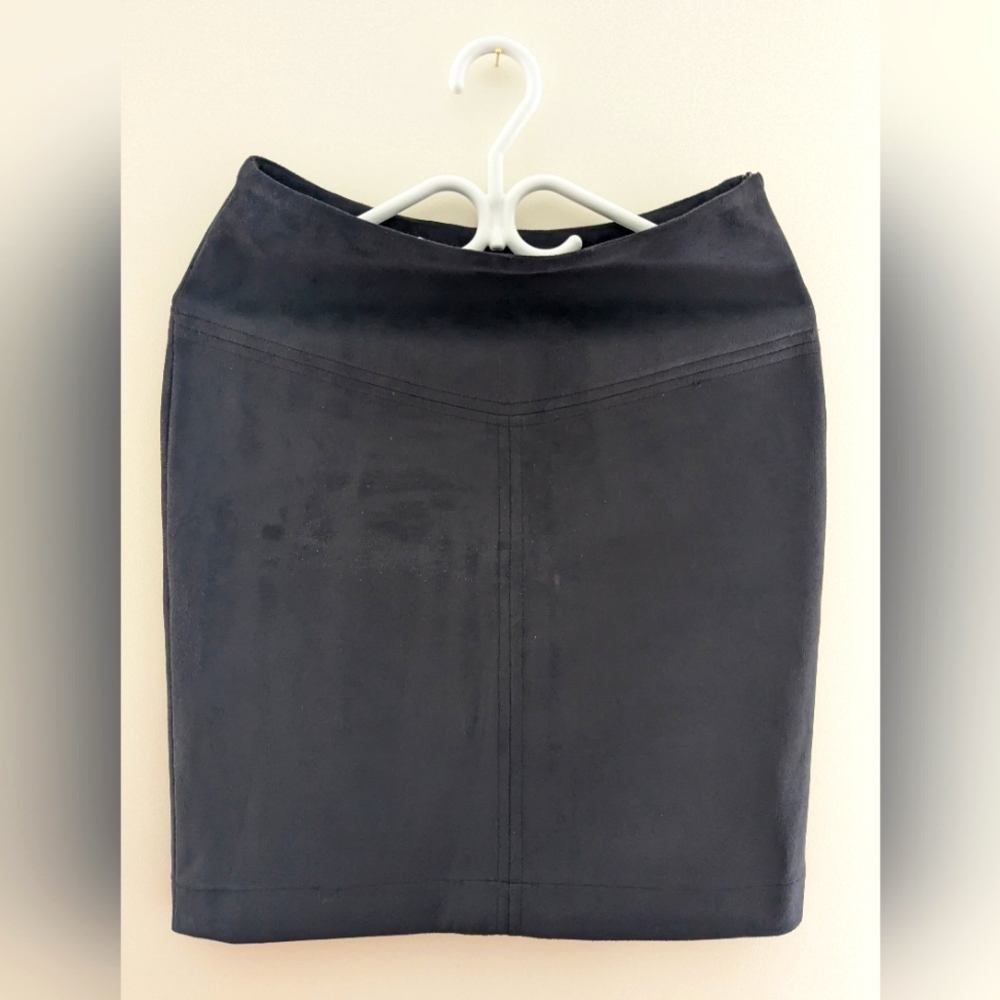 Cortefiel Grey Suede Like Dress Pencil Skirt Size S